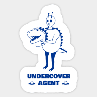 Alien in a suit dinosaur Sticker